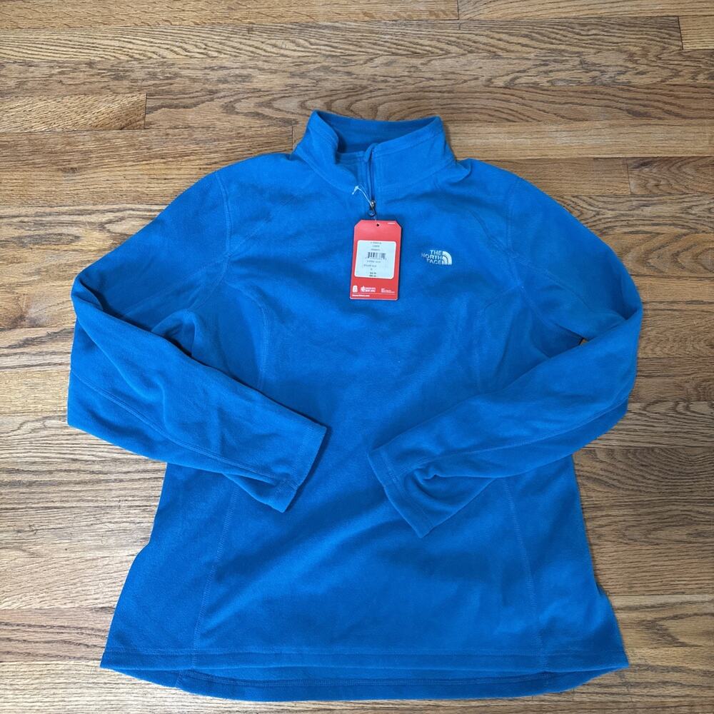 The North Face TKA 100 Glacier 1/4 Zip Fleece Pullover XL Blue Women's NWT Warm
